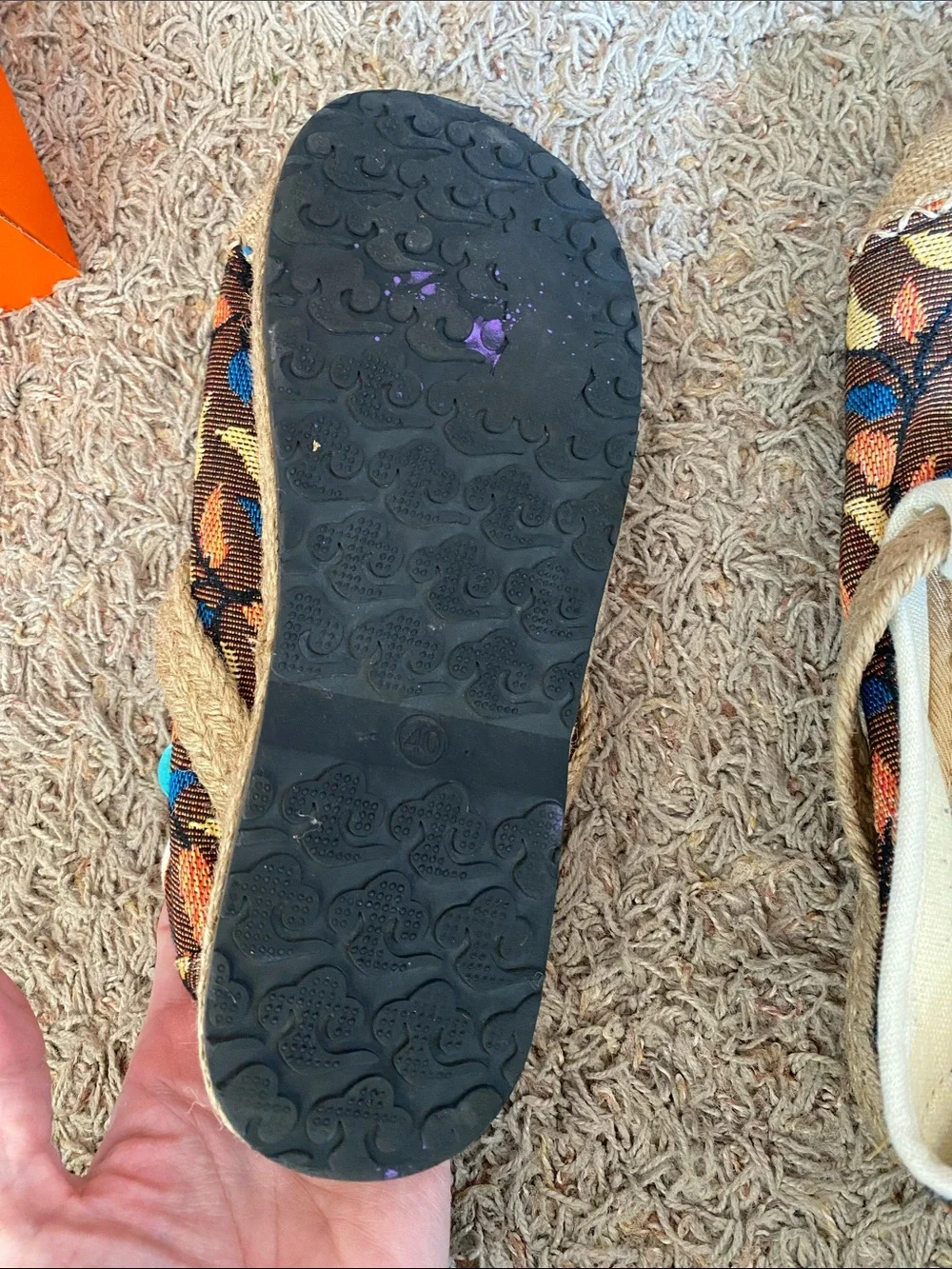 Slip-On Flats in Brown Multi Leaf Print